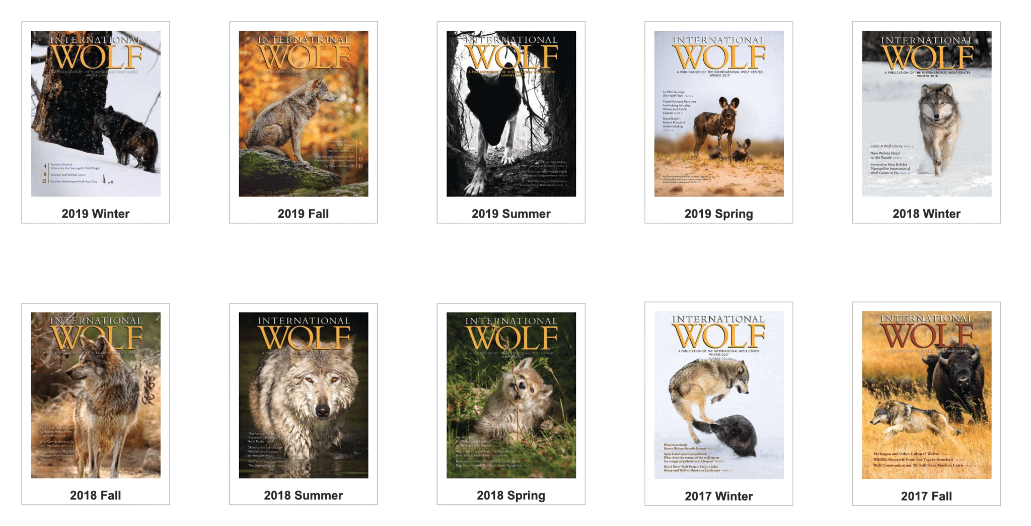 Magazine Archives International Wolf Center