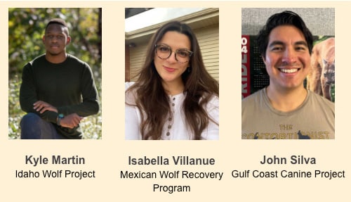 2024 Fellowship winners Isabella Villanueva, Kyle Martin and John Silva